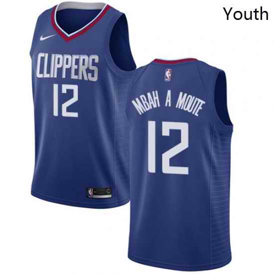 Youth Nike Los Angeles Clippers 12 Luc Mbah a Moute Swingman Blue NBA Jersey Icon Edition